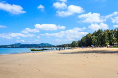 Bir Bang Tao beach güneşli bir günde, Phuket, Tayland