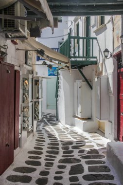 Tipik street, Chora, Mykonos, Yunanistan