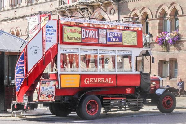 Chester England 16Th August 2016 Vintage Open Topped Double Decker — Stock Photo, Image