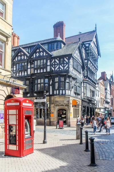 Chester England 16Th August 2016 Timber Framed Building Eastgate Street — Stock Photo, Image