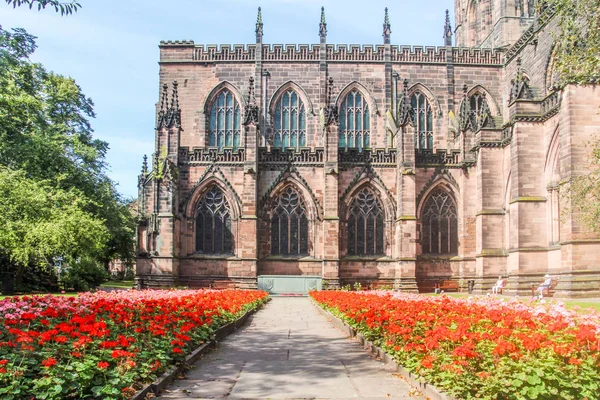 Chester Inghilterra Agosto 2016 Cattedrale Giardini Dal 1541 Sede Del — Foto Stock