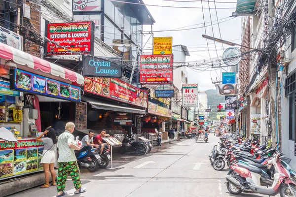 Patong Thailand 9Th August 2018 Typical Street Bars Restaurants Motorbikes — Stock Photo, Image