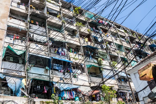 Stare Mieszkanie Blok Chinatown Bangkok Tajlandia — Zdjęcie stockowe