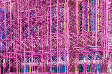 Pink, yapı iskeleleri, Bangkok, Tayland