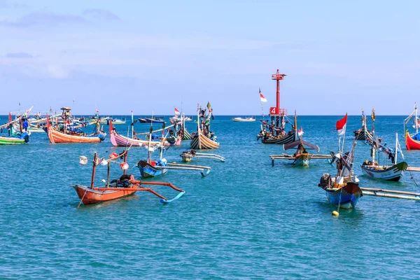 Traditional Balinese Fishing Boats Jimbaran Beach Known Jukungs — Stock Photo, Image