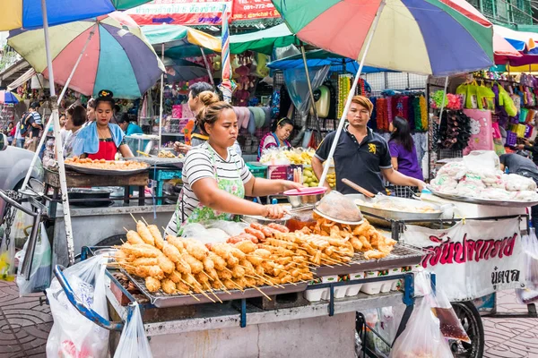 Bangkok Tayland Ekim 2018 Çeşitli Gıda Satan Sokak Satıcıları Hala — Stok fotoğraf