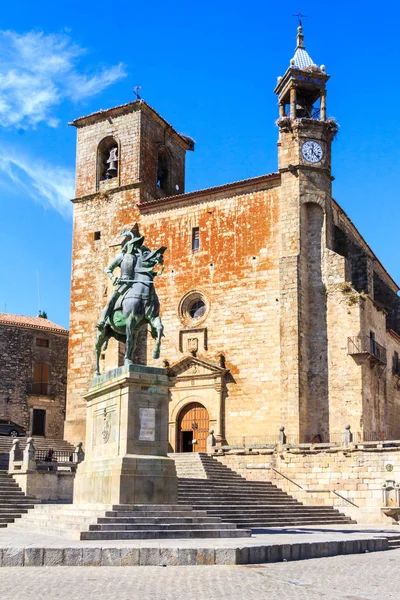 Estátua Francisco Pizzaro Cavalo Igreja Católica Romana San Martin Trujillo — Fotografia de Stock