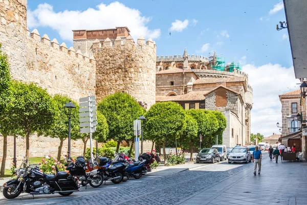 Avila Španělsko Července 2018 Lidí Kteří Jdou Calle San Segundo — Stock fotografie