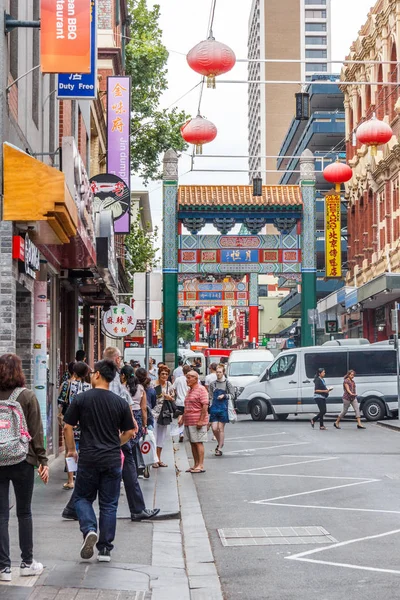 Melbourne Australien Februari 2018 Paifang Eller Porten Till Chinatown Det — Stockfoto