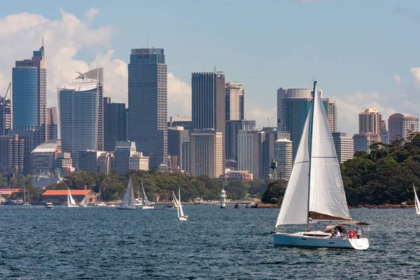Yachts sailing in Sydney harbour — Stock Photo, Image