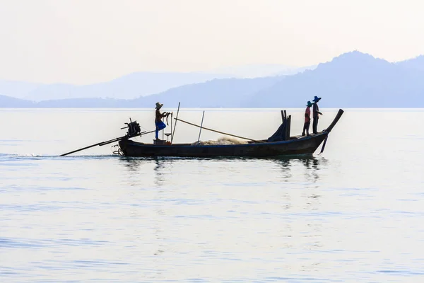 Fishermen on a boat — Stock Photo, Image