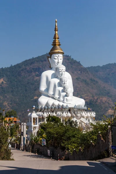 Five white Buddha statues — 图库照片