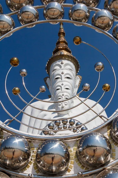 Five white Buddha statues — Stock Photo, Image