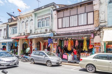 Eski Phuket kasabasında Thalang yol.