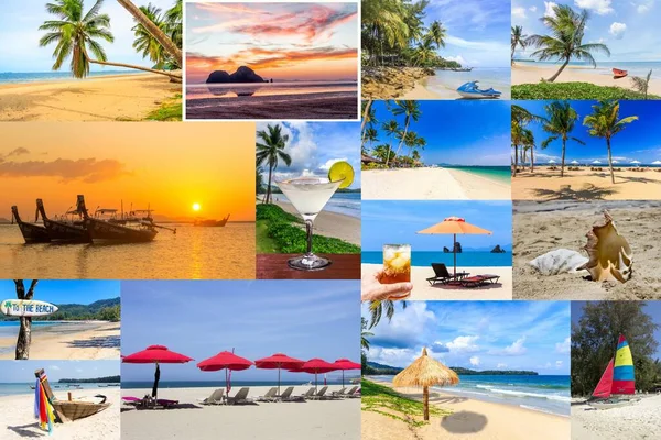 Collage Tropical Beach Photos — Stock Photo, Image