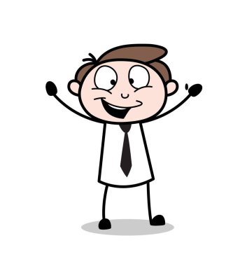 Mutlu karikatür profesyonel iş adamı