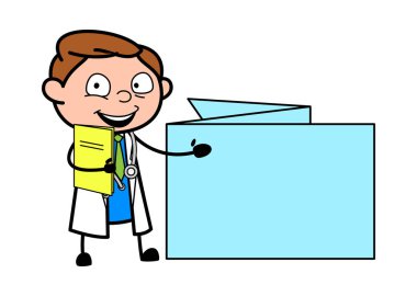 Çizgi film cerrah ile Banner vektör