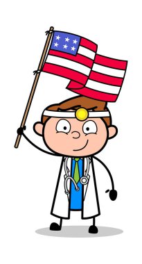 Bayrak vektör doktorla çizgi film