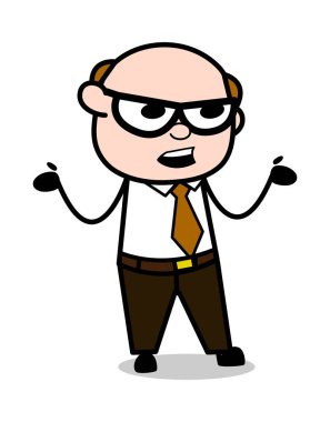 Bilinmeyen-Retro karikatür ofis eski patron adam vektör Illüstrasyon