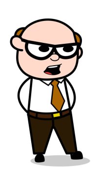 Konuşan Ifade-Retro karikatür ofis eski patron adam vektör Il