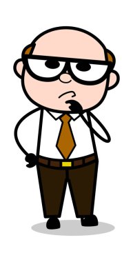 Varsayarak-Retro karikatür ofis eski patron adam vektör Illüstrasyon