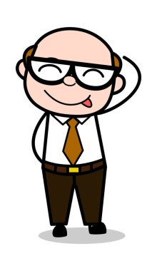 Yaramaz-Retro karikatür ofis eski patron adam vektör Illüstrasyon