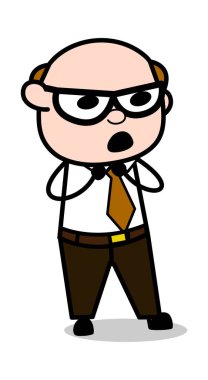 Sürpriz-Retro karikatür ofis eski patron adam vektör ıllustratio