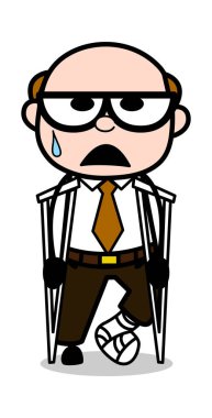 Geçici devre dışı-Retro karikatür ofis eski patron adam vektör 