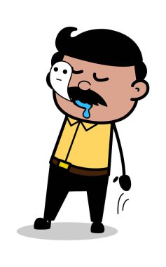 Soul vücut dışarı Goes-Hint karikatür adam baba vector Illus