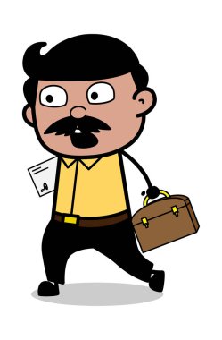 Ofis için acele-Hint karikatür adam baba vektör Illustration