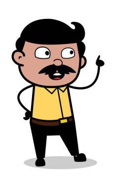 Konuşma sırasında parmak işaret-Hint karikatür adam baba vektör