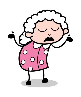 Cahil-eski karikatür Granny vektör Illüstrasyon
