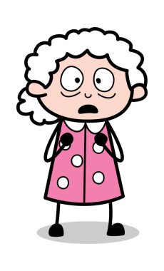 Sinir-eski karikatür Granny vektör Illüstrasyon