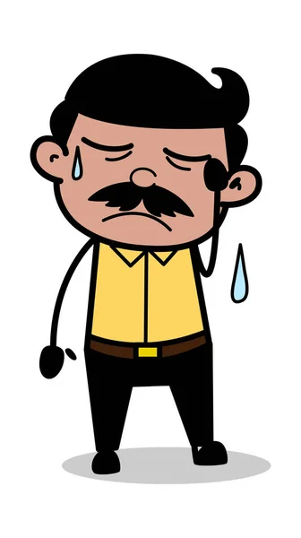 Disressed - Indian Cartoon Man Father Vector Illustration — стоковый вектор