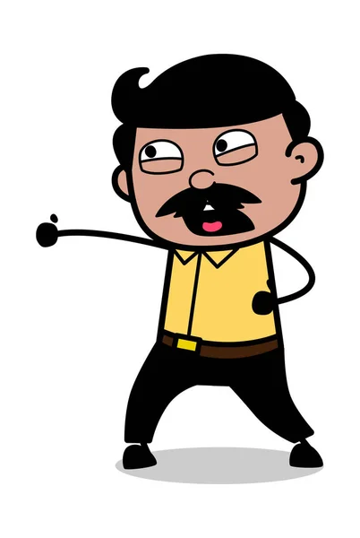 Punzonado - Hombre de dibujos animados de la India Padre Vector Ilustración — Vector de stock