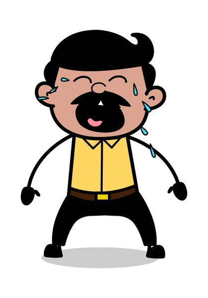 Sobbing - Indiano Cartoon Man Pai Vector Ilustração — Vetor de Stock