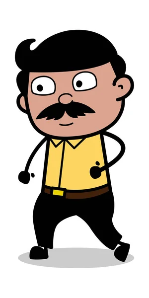 Mirando fijamente - Dibujos animados de la India Hombre Padre Vector Ilustración — Vector de stock