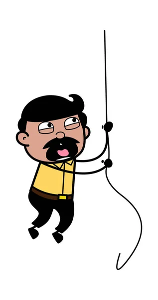 挂在绳索-印度动画片人父亲向量例证 — 图库矢量图片