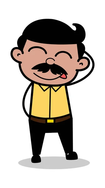 Travieso - Hombre de dibujos animados de la India Padre Vector Ilustración — Vector de stock