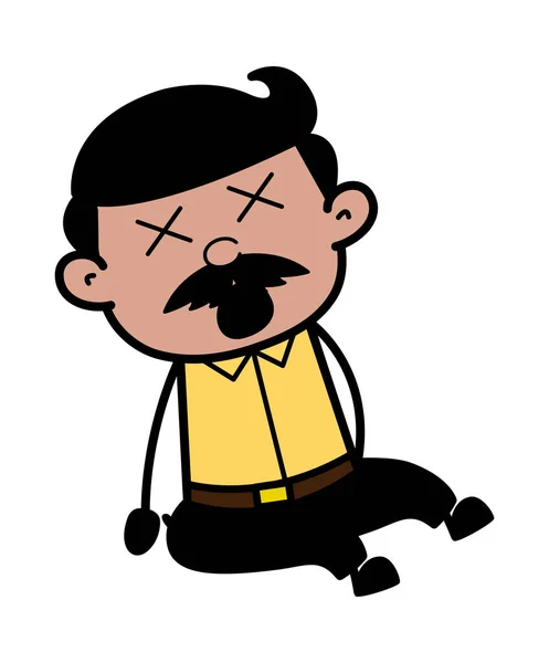 Gritando em Dor - Indian Cartoon Man Father Vector Illustratio — Vetor de Stock