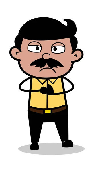 愤怒-印度卡通人父亲向量例证 — 图库矢量图片