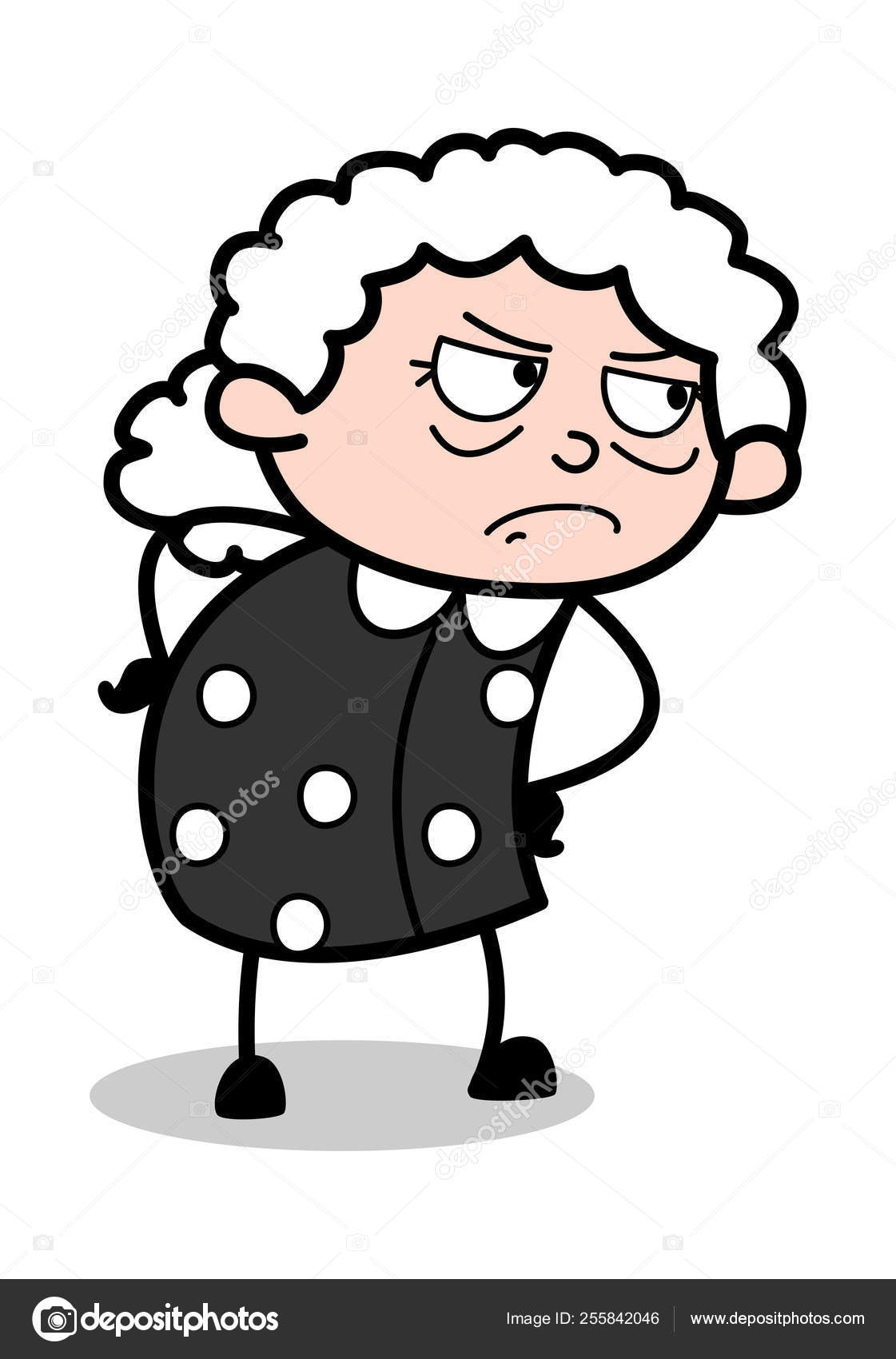 Watching in Aggression - Old Cartoon Granny Vector Illustration Stock  Vector Image by ©lineartist #255842046