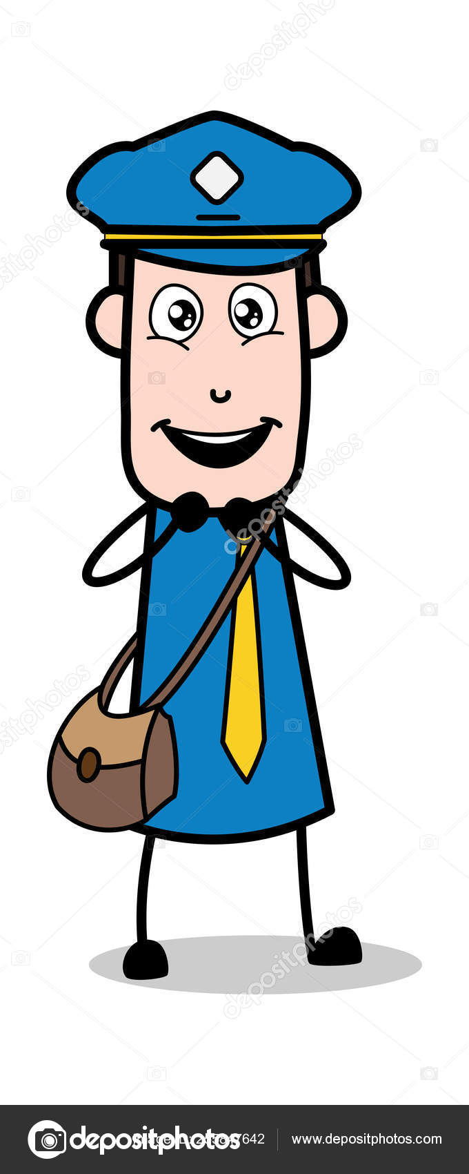 Hope Postman Cartoon Courier Guy Vector Illustration Stock Vector
