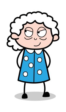 Akıllı-eski karikatür Granny vektör Illüstrasyon