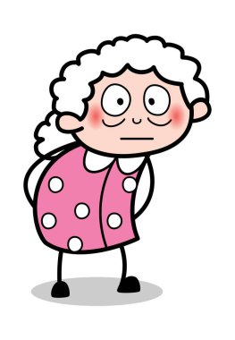 Hitted Face-eski karikatür Büyükanne vektör Illüstrasyon