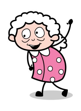 Goodbye jest-eski karikatür Granny vektör Illustration