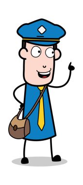 Konuşurken hatırlamak-postacı karikatür kurye adam vector ı