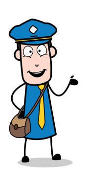 Sunma-postacı karikatür kurye adam vektör Illustration