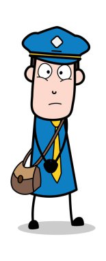 Bakan-postacı karikatür kurye adam vektör Illustration