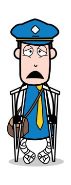 Engelliler-postacı karikatür kurye adam vektör Illustration